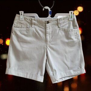 LRL Lauren Jeans Womens Chino Casual Shorts Beige Size 8 100% Cotton